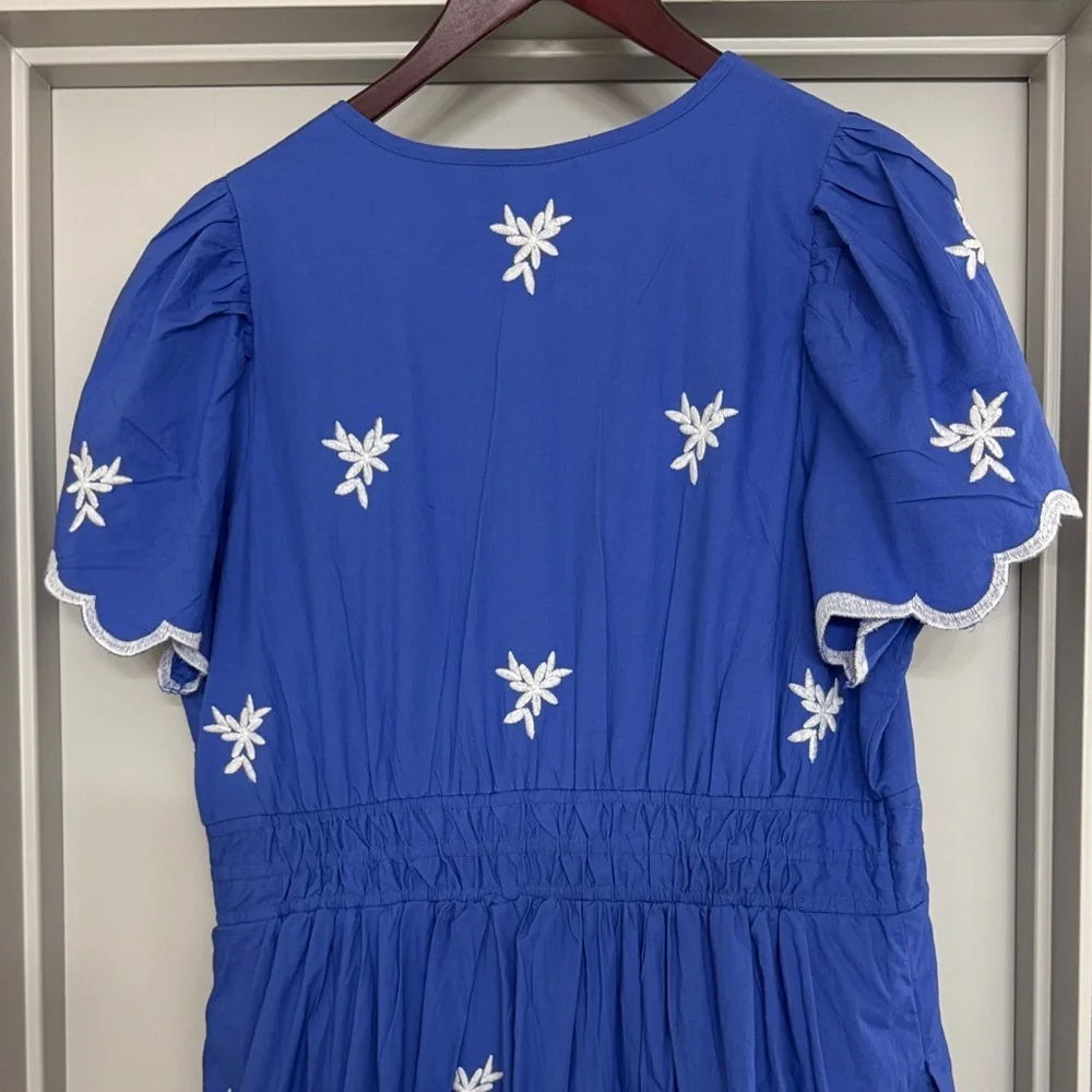 Anthropologie Embroidered Somerset Blue Maxi Dress - Picture 9 of 10